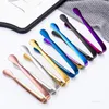 7 colors Stainless Steel Bar Cube Clip Ice Tong Bread Food BBQ Clips Barbecue Clamp Tool Kitchen Accessories BarwareT2I52001