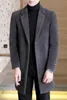 Hommes laine mélanges 2022 hiver veste hommes longue Slim Fit décontracté affaires Trench manteau épais chaud coupe-vent Streetwear pardessus vêtements Vio