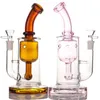 Modern Egg style percolator with different color 9.3 inches Glass Bong Hookahs water pipe straight Pink colorful recycle bong