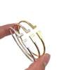 Fashion Gold Silver Armband Cuff Charm Bangle for Herr Women Party Wedding Lovers Gift Jewelry Engagement3817081