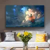 Paintings Thousand Sunny Ship Anime Manga Poster Framed Wooden Frame Canvas Wall Art Decoration Prints Dorm Home Bedroom Decor Pai268S