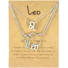 3pcs zodiac signe colliers 12 constellation pendentif collier d'astrologie horoscope vieux bijoux anglais