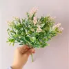 Dekorativa blommor kransar adzuki böngrön växt simulering acacia artificiell blomma liten frukt handarrangemang