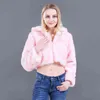 Kvinnor Teddy Coat Led Light Fashion Faux Fur Hooded Jacka med jacka Prom Nattklubb Kostym Rabbit Fur Rosa Coat Party 211213