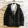 남자 다운 파카 스와이비 겨울 재킷 코트 남자 양고기 outwear 후드 2021 Faux 가죽 남성을위한 모피