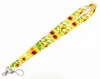 Chaveiros Lanyards Moda Little Daisy Flower Key Lanyard Girassol Carro Chaveiro ID Cartão Pass Mobile Phone Key Ring Badge Holder Jóias 9M5K