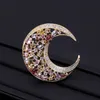 Madalena Sarara Aaa Zircon Moon Estilo Fine Broche Pin Multi-Color Stone para Mulheres Jóias