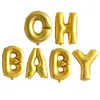 Parti dekorasyonu 32 inç 16 inç altın gümüş bebek duş mektubu folyo balon pankartları oh alfabe balon doğum günü düğünü