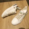Casual Sneakers White Shoes Small Bee With Leather Embroidery Lace For Men Women Couples Size 39-44