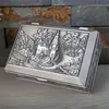 Boîtes à bijoux de chariot en relief exquis en alliage de zinc vintage Boîte de rangement de bijoux de château Convient à toutes sortes d'étuis organisateur