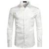 Mäns Blom Black Dress Shirts Snygg Långärmad Steampunk Män Party Club Bar Social Male Chemise Homme 210721