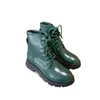 2021 Designer Soft Cowhide Boots Rubber Platform Boot Women Sneakers Black Green Leather Snow ShortBoots Round Head Sneaker Thick Bottom Shoe Low Heeled 35-40