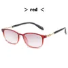 Lunettes de soleil de luxe carrées lunettes de lecture femmes mode HD verres dégradés lecteur métal plein cadre incassable noir rouge + 150 250