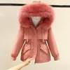 Cotton Padded Parkas Woman Winter Plus Size 3XL Big Fur Thicken Jacket Women Loose Warm Fur Liner Hooded Outwear Jacket and Coat