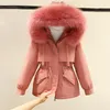 Parkas rembourrés en coton pour femme, grande taille 3XL, grande fourrure épaisse, veste ample et chaude, doublure en fourrure, vêtements d'extérieur à capuche, veste et manteau