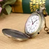 Relógios de bolso Bronze Running Steam Trail Watch Men Bronze/Prata/Gold Case de quartzo Pingente FOB Chain Retro Relógio Presente Relvoj Moun22