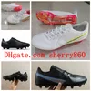 2021 mens soccer shoes Tiempo Legend IX Elite FG outdoor cleats leather football boots White/Black/Bright Crimson/Pink scarpe da calcio Trainers Firm Ground