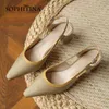 SOPHITINA Spring Fashion Women's Sandals Simple Daily Premium Leather Lady Shoes Comfortable Thick-heeled Female Shoes AO641 210513
