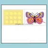 Stickers D￩cor Jardin 12Pcs / Set 3D Double Couche Lumineux Papillon Mur Pour La Décoration Intérieure Bricolage Papillons Réfrigérateur Autocollant Chambre Décoration Goutte