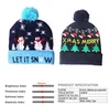 LED Işık Yukarı Şapka Beanie Örgü Renkli Işıklar Noel Unisex Kış Kar Kap