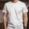 MADEN 2 pièces T-shirt pour hommes à manches courtes col rond noir blanc coton t-shirts hommes Version régulière vêtements solides Y0322