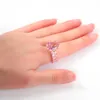 Anneaux de bande avec goutte zirconPour les femmes promesse d'éternité CZ cristal bague de fiançailles bijoux de mariage cadeau d'amour