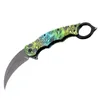 Nuovo coltello pieghevole Karambit Claw 440C 57HRC lama rivestita in titanio manico in alluminio coltelli tascabili EDC H5444