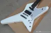 White unconventional shaped electric guitar silver guard rosewood scale fixed bridge customized discount service7994222