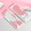 RGB 87キーグリーン軸メカニカルゲーミングキーボードかわいいバックライトデスクトップ周辺機器