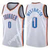 2021 Heren Basketbal Jerseys Print Russell 0 Westbrook Paul 13 George White Black Blue Orange Gray Good Quality College Gedrukt