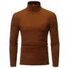 2020 New Men's Solid Color Turtleneck T Shirts Male Slim Fit Long Sleeve T Shirts Black White Men tshirt Tops M-3XL Y0408