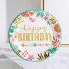 Wegwerp servies 10 stuks feestje Diner Set 7 inch kleur papier afdrukken bronzing verjaardag bruiloft decoratie