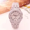 2019 Iced Out Watch Hip Hop luxury wristwatch diamond watch gold silver men watches jewelry gifts big dial