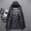 남성 겨울 두꺼운 자켓 따뜻한 outwear 코트 2021 새로운 남성 패션 긴 흰색 오리 후드 후드 아래로 Parkas Plus 크기 5xl G1115