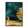 Peintures Golden Art Cerf Argent Arbre Mur Photo Islamique Sans Cadre Abstrait Lune Toile Impression Affiche Nature Morte 6495799