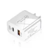 Snabb snabb laddning 25W 20W 18W Dual Ports PD QC3.0 USB C Wall Charger EU US Power Adapters för iPad Mini iPhone 12 13 14 15 Pro Max Samsun HTC Android -telefon med låda