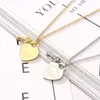 New Arrival Key And Forever Love Big Heart Necklace Pendant Stainless Steel High Quality Gold Colour Jewelry For Women Love Gift G1213