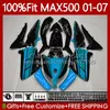 Corps OEM Pour YAMAHA TMAX500 MAX-500 TMAX-500 2001 2002 2003 2004 2005 2006 2007 109No.80 T-MAX500 TMAX Noir cyan MAX 500 T MAX500 01 02 03 04 05 06 07 Carénage d'injection