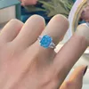 Wong Rain 100％925スターリングシルバーを作成Moissanite Gemstoneダイヤモンドの結婚式の婚約指輪女性ファインジュエリー卸売