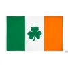 newShamrock Irland-Flagge, 90 x 150 cm, Polyester, grün, weiß, orange, bedruckt, für Zuhause, Party, zum Aufhängen, fliegende dekorative irische Flaggen, Banner EWA4568