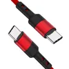 USB Type-C Cables 1M-3FT 2M-6FT 60W 3A PD2.0 Fast Charging Braided Cable for Cellphone Tablet Type C Device