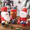 Weihnachten Candy Box hängende Hand Kinder transparente Kunststoff Puppe Aufbewahrungsflasche Santa Claus Tasche süße Neujahr Familie Party liefert Dekorationen