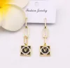 Charm Womens High Quality Sier Dangle Stud Earrings Brand Designer Letter Geometric Hollow Out Crystal Rhinestone Earring Party Jewerlry Accessories