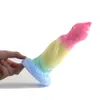 Wtyczka analna z przyssawką dla kobiet spiczasty głowy silikon penis fantasy sex zabawka