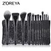 ZOREYA Make-up-Pinsel-Set, zarte Make-up-Pinsel mit Tasche, Puder, Foundation, Kontur und Augenmodell
