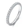 Cluster ringen luxe 925 sterling zilveren ring schattig 0.1ct x 15 stks moissanite diamant sneeuwvlok vrouwen mousserende fijne sieraden mode test pass