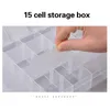 Compartment Plastic Detachable Storage Box Transparent Desktop Portable Jewelry 15 Spaces 30+ Bags