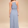 Élégant dos nu sangle longue Robe femmes évider plage robes d'été fête Sexy bleu Maxi Vestidos robe d'été Robe Femme 210520