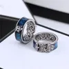 Design italiano tailandês tigre cabeça de tigre azul anel de esmalte de alta qualidade homens e mulheres letras de moda anel festival presente