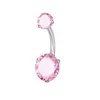 Anello chirurgico in acciaio inossidabile Cubie zircone con diamanti per ombelico, piercing per ombelico, gioielli per il corpo per donne alla moda e sabbioso